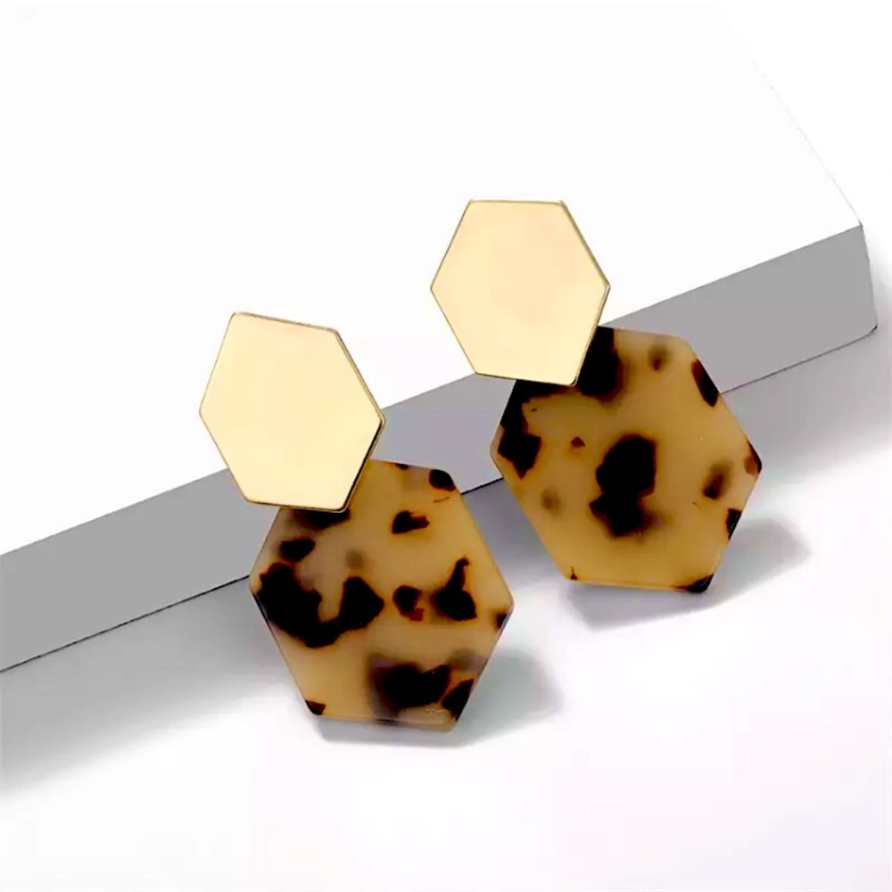 “Geometrically Inclined” Tortoise Shell Earrings